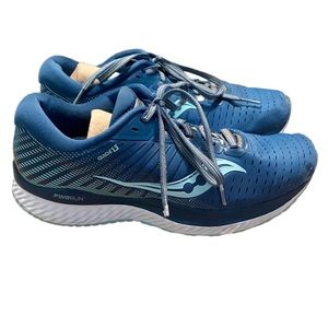 SAUCONY GUIDE 13 PWRRUN SHOES TEAL BLUE & WHITE RUNNING SHOES WOMENS 8.5 GREAT!
